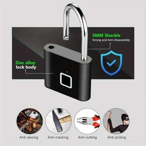 Biometric Fingerprint Padlock - Image 3