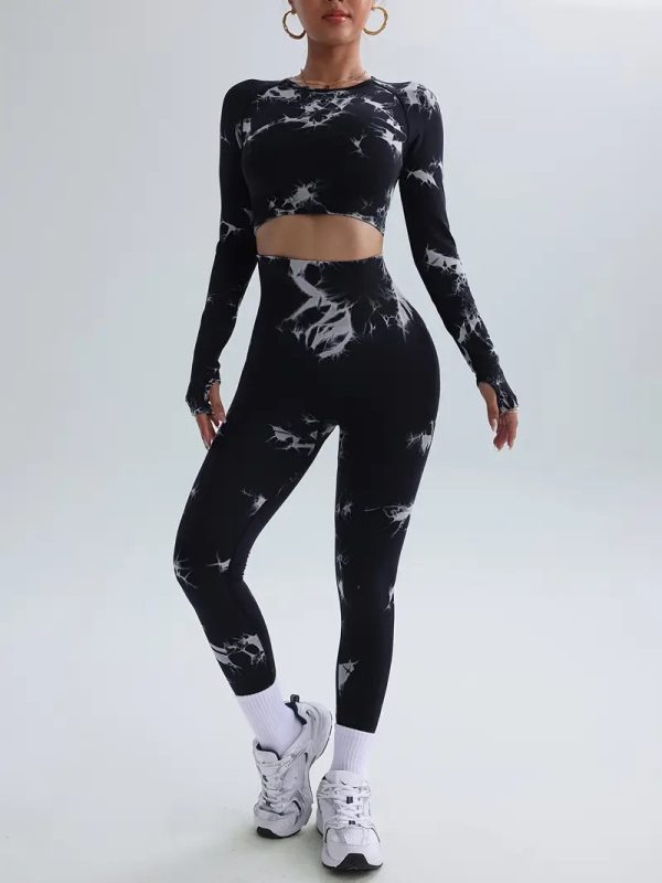High-Waited Seamless Tie-Dye Leggings - Image 2