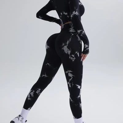 High-Waited Seamless Tie-Dye Leggings
