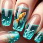 Ocean-Themed Nail Art  24pcs