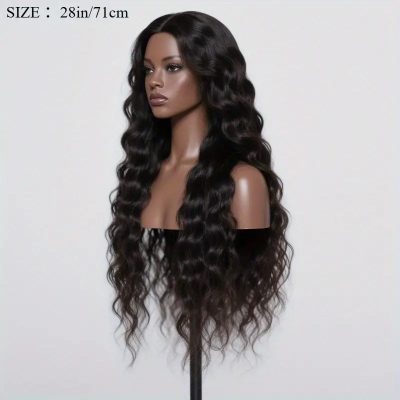 Black Cornrow Wavy Long Hair Wig
